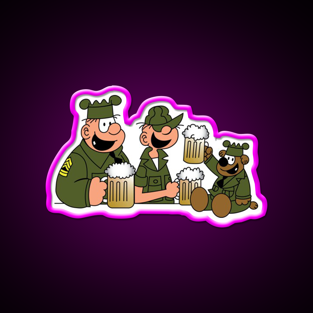 Beetle Bailey Beer Bar Decor Led Neon Sign Rgb Color - LED neon sign close-up detail