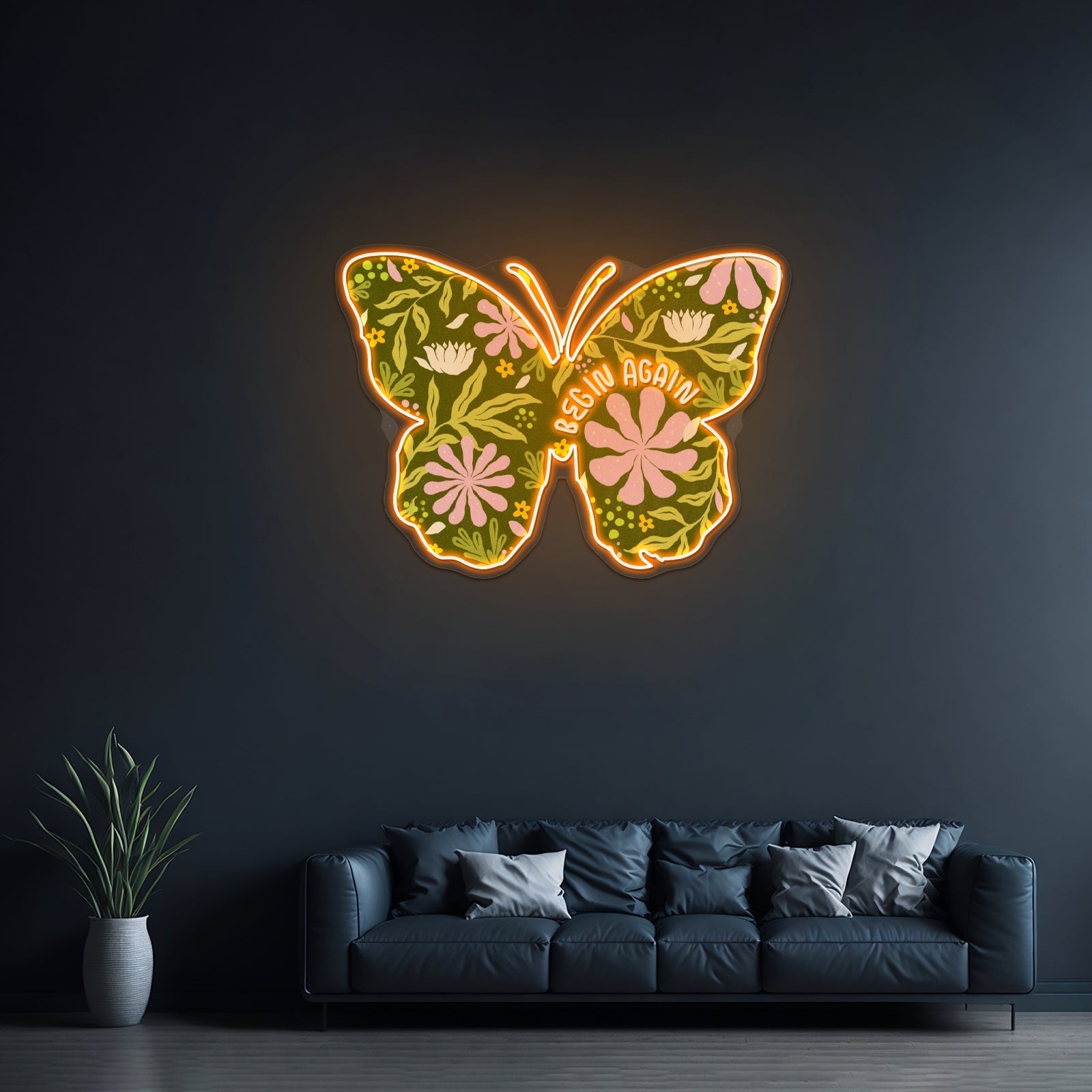 Begin Again Butterfly Large Neon Signs - Shineneon