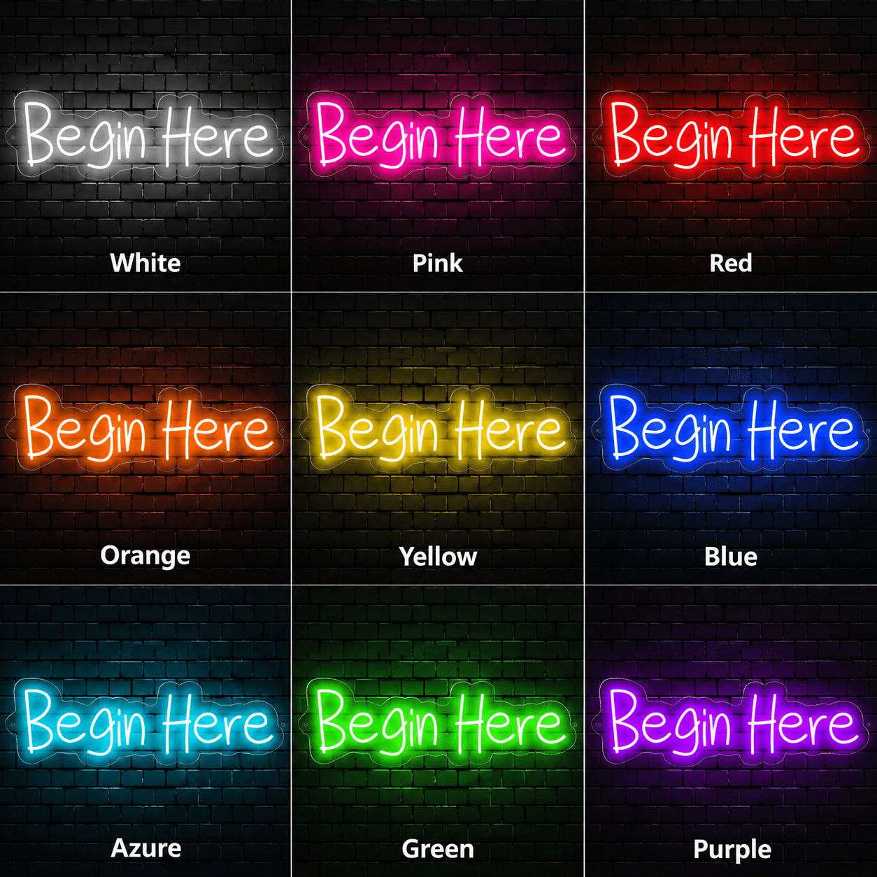Begin Here LED Neon Sign - Shineneon