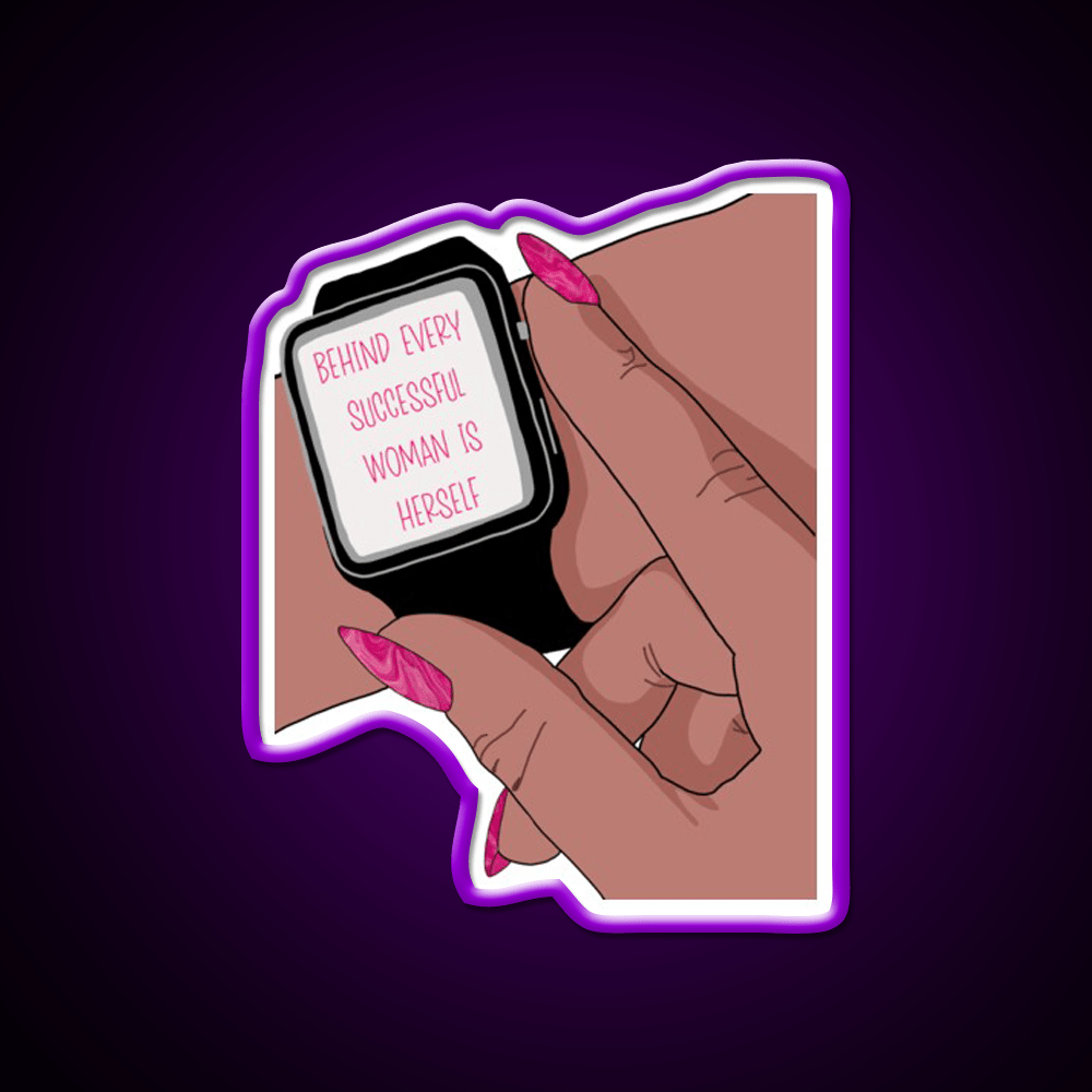 Behind Every Successful Woman Is Herself Nail Salon Led Neon Sign Rgb Color - Shineneon