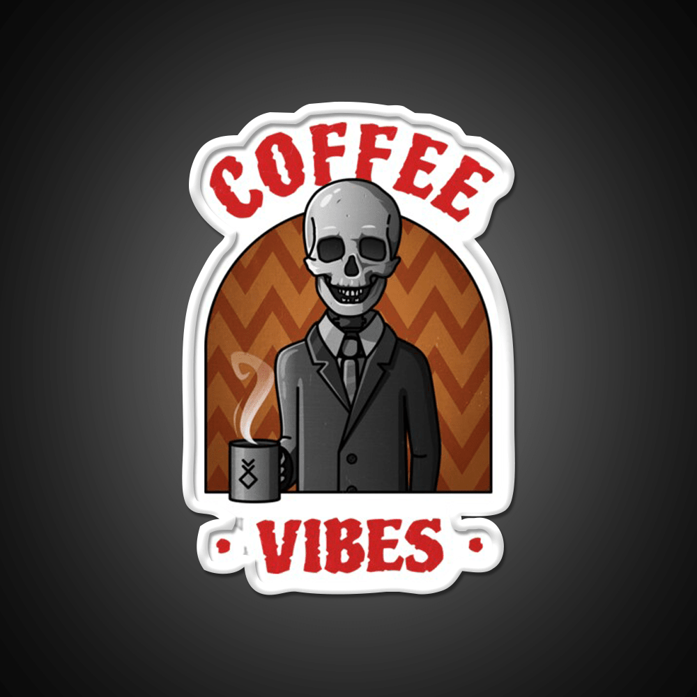 Being Skull Coffee Vibes Cafe Led Neon Sign Espresso Bar Art Rgb Color - Shineneon