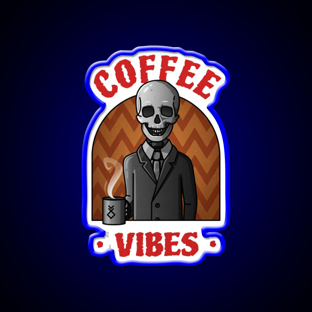 Being Skull Coffee Vibes Cafe Led Neon Sign Espresso Bar Art Rgb Color - Shineneon