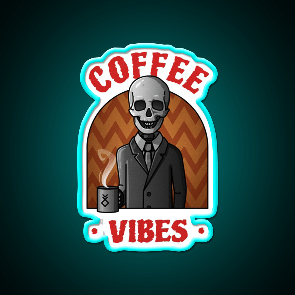 Being Skull Coffee Vibes Cafe Led Neon Sign Espresso Bar Art Rgb Color - Shineneon