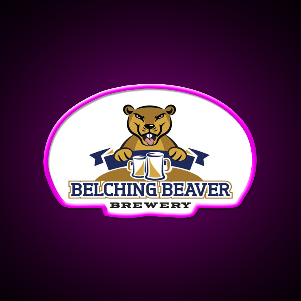 Belching Beaver Brewery Logo 8 Beer Bar Decor Led Neon Sign Rgb Color - Neon sign mounted on wall in room