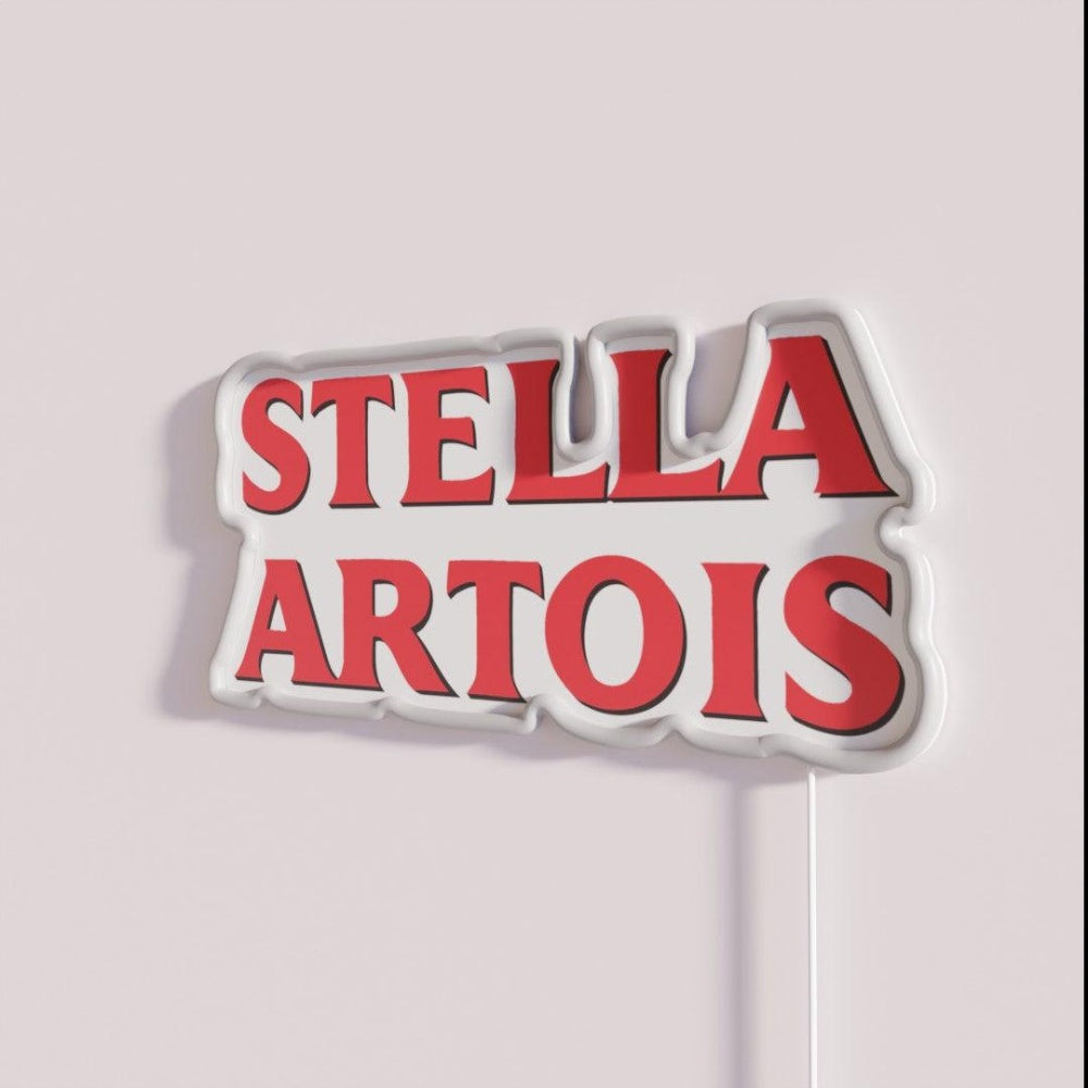 Belgium Enjoy Responsibly Stella Artois Rgb Led Neon Sign - Neon sign mounted on wall in room