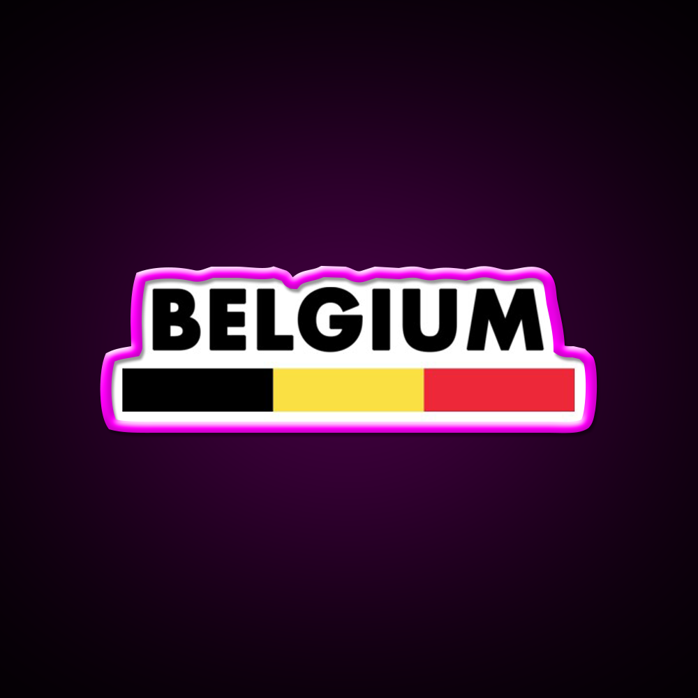 Belgium Flag Minimalist Beer Bar Decor Led Neon Sign Rgb Color - Neon sign mounted on wall in room