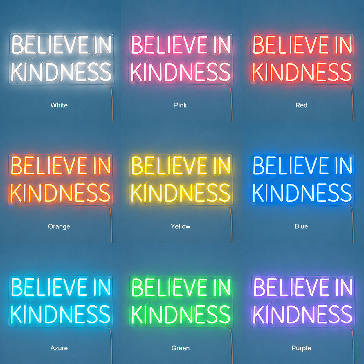 Believe In Kindness LED Neon Sign Home Decor - 05 Color Grid