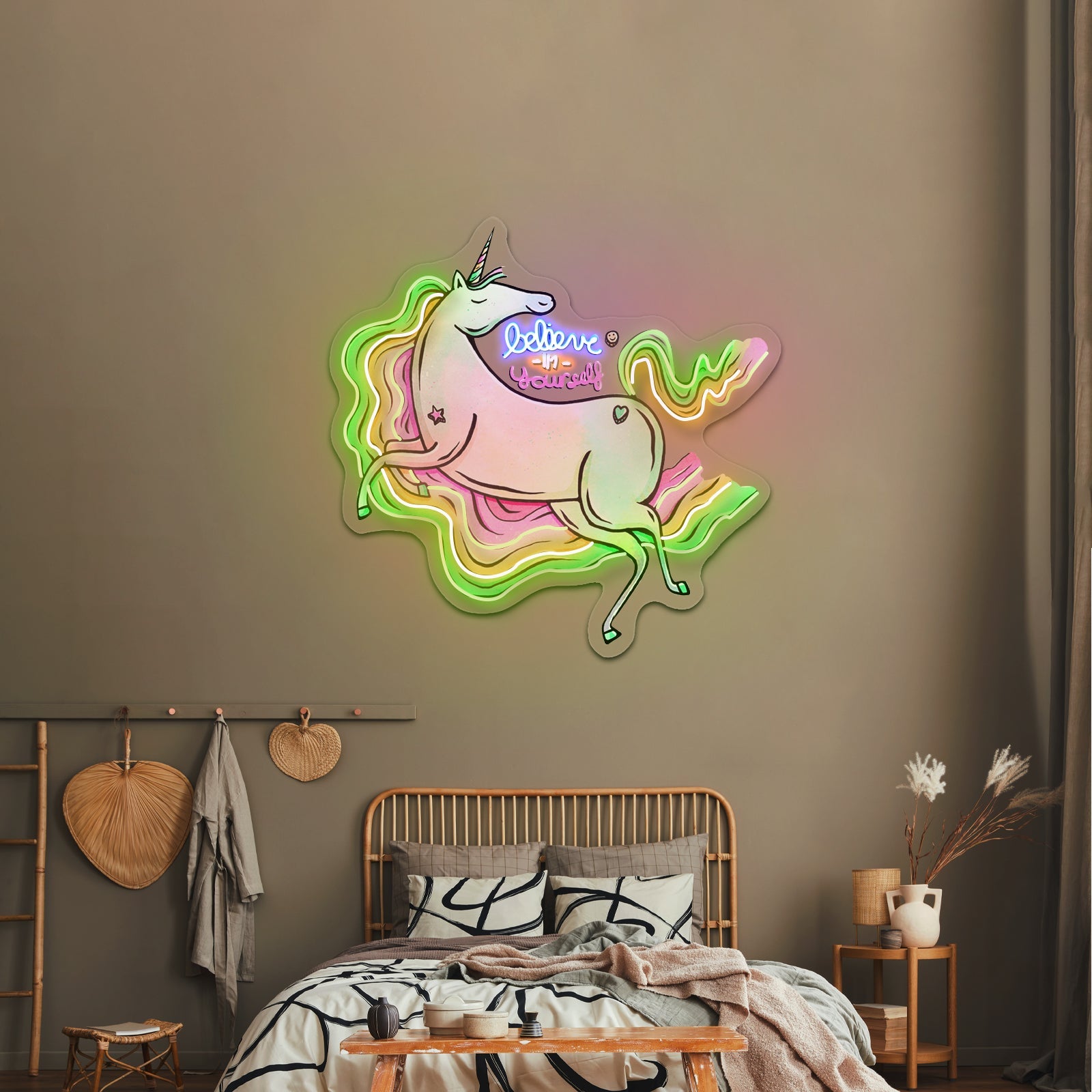 Believe In Yourself Rainbow Unicorn Large Neon Signs - Shineneon
