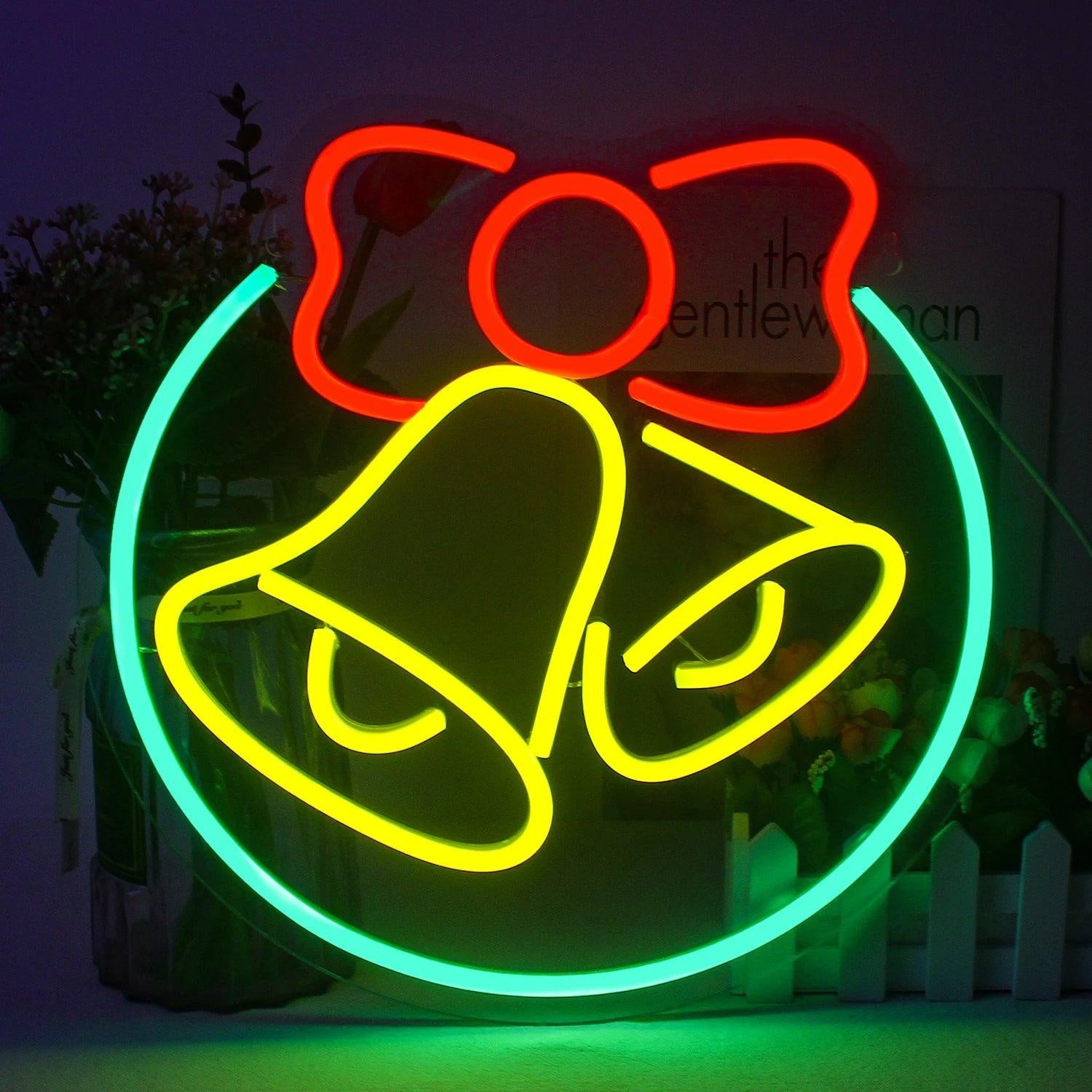 Bell Christmas Red Yellow Green Led Neon Sign For Holiday Home Decor | Shineneon