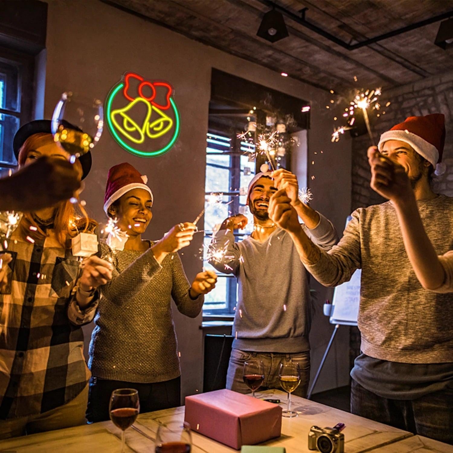 Bell Christmas Red Yellow Green Led Neon Sign For Holiday Home Decor | Shineneon