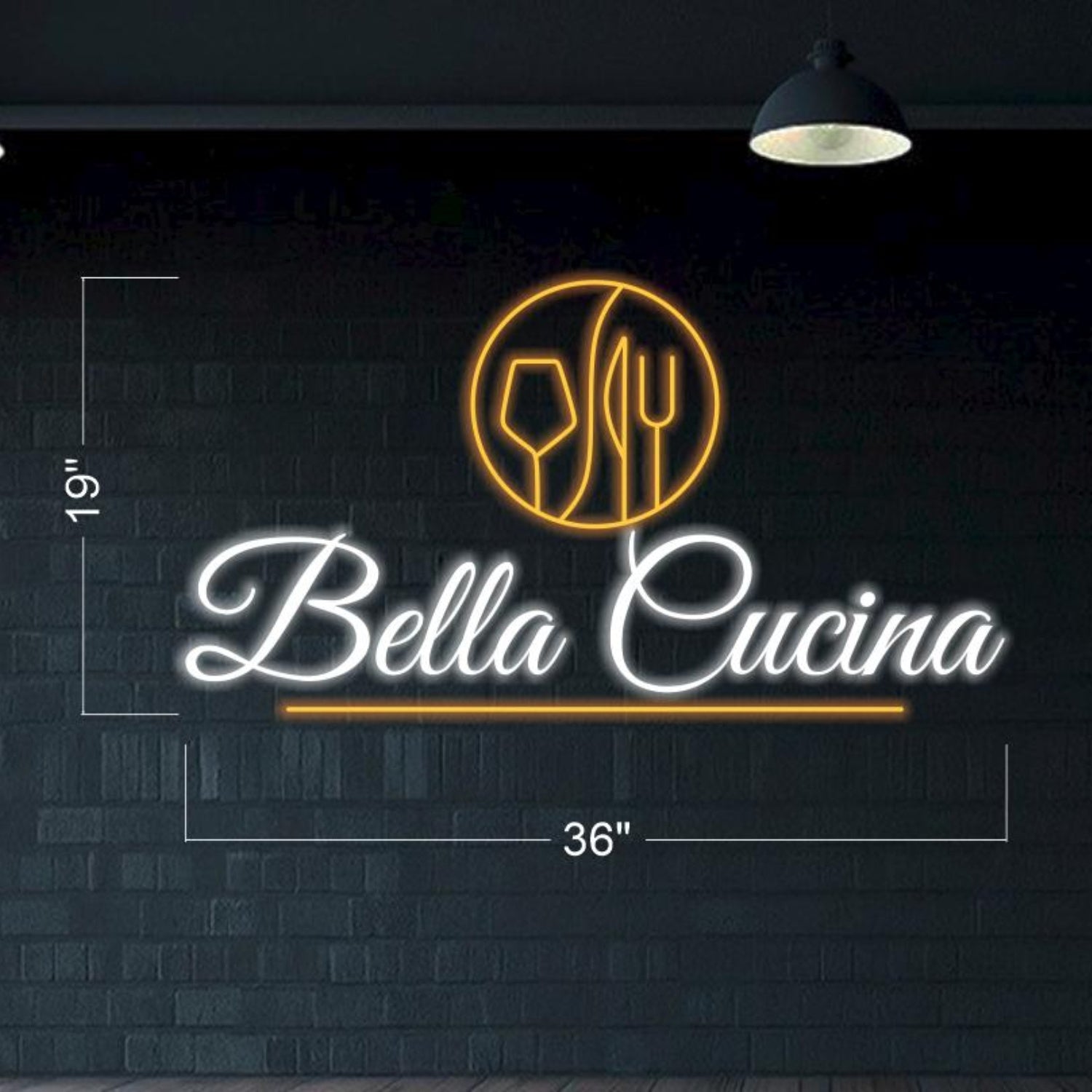 Bella Cucina Dual-Purpose Yellow-White Modern Wine Dine Artwork Led Neon Sign | Shineneon