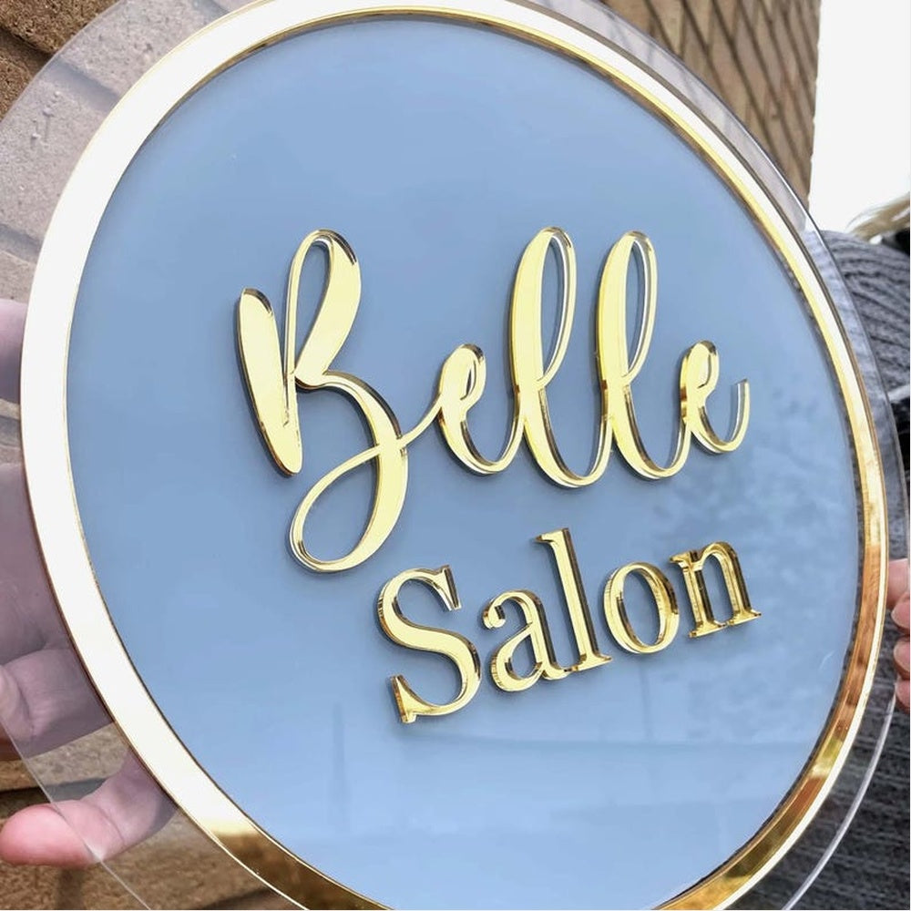 Belle Salon Acrylic Business Logo Sign