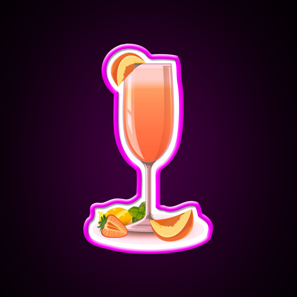 Bellini Cocktail Drink Cocktail Bar Decor Led Neon Sign Rgb Color - Neon sign mounted on wall in room