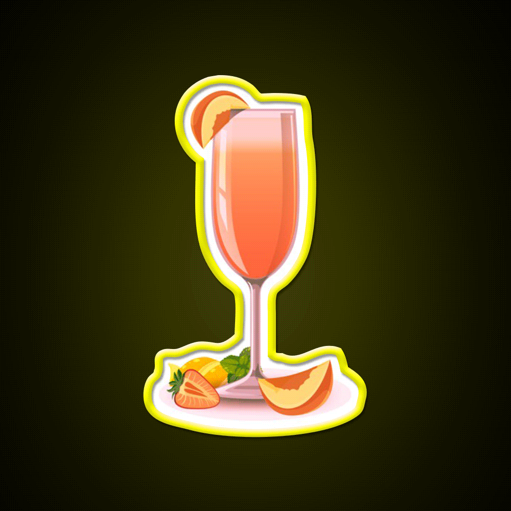 Bellini Cocktail Drink Cocktail Bar Decor Led Neon Sign Rgb Color - Custom LED neon sign front view