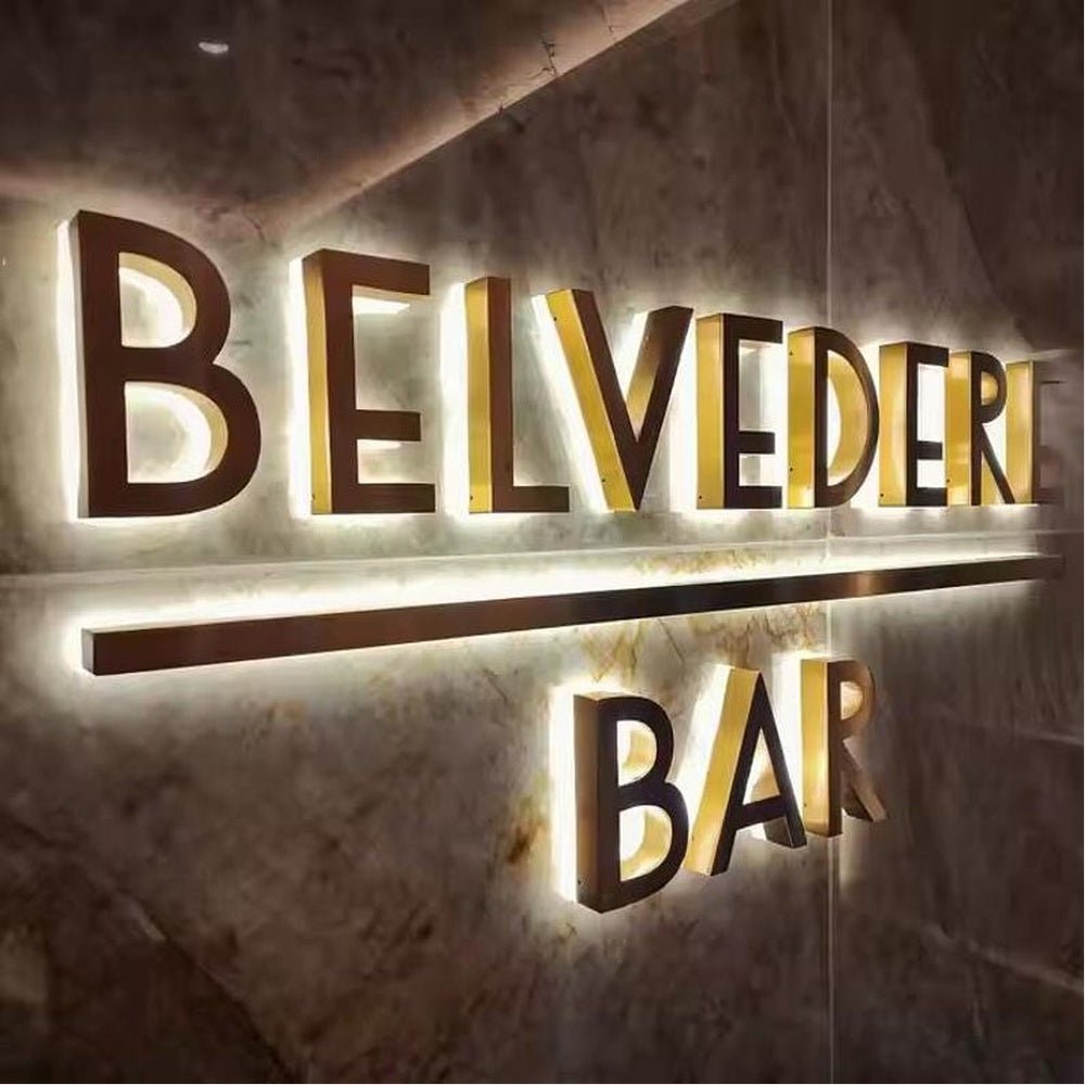 Belvedere Bar 3D Backlit Channel Letters Led Light Sign - Shineneon