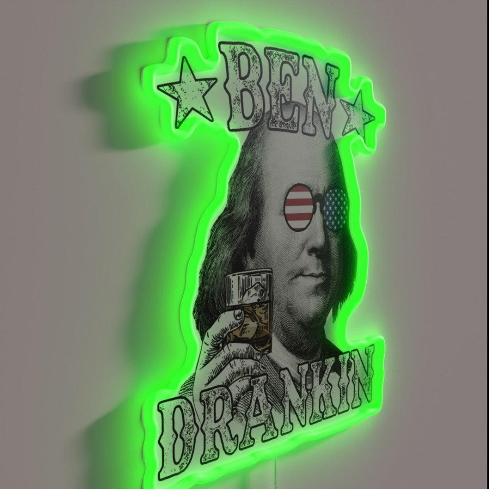 Ben Drankin Benjamin Franklin 4th Of July Rgb Led Neon Sign - LED neon sign close-up detail
