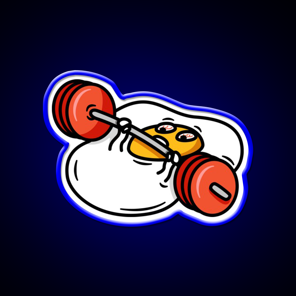 Benching Egg Yolk Getting Yoked Gym Fitness Led Neon Sign Rgb Color