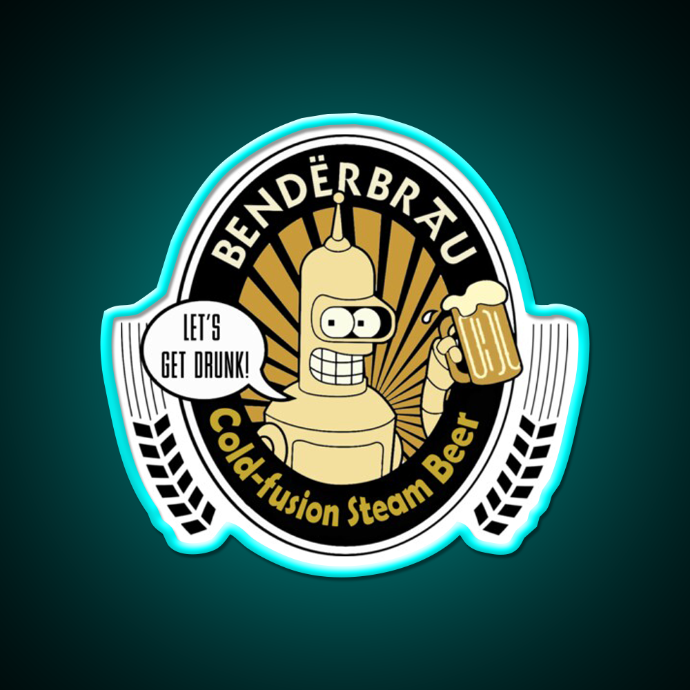 Benderbrau Beer Bar Decor Led Neon Sign Rgb Color - Size and dimension reference