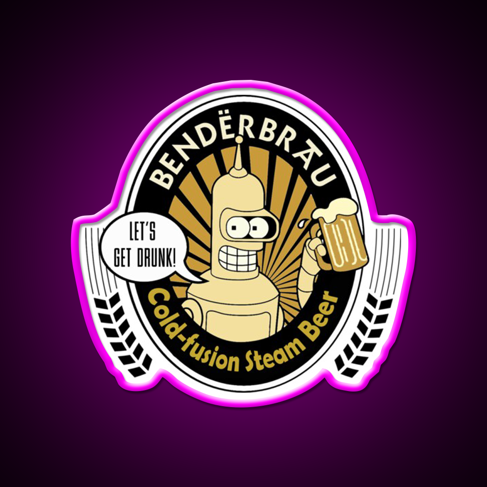 Benderbrau Beer Bar Decor Led Neon Sign Rgb Color - Neon sign mounted on wall in room
