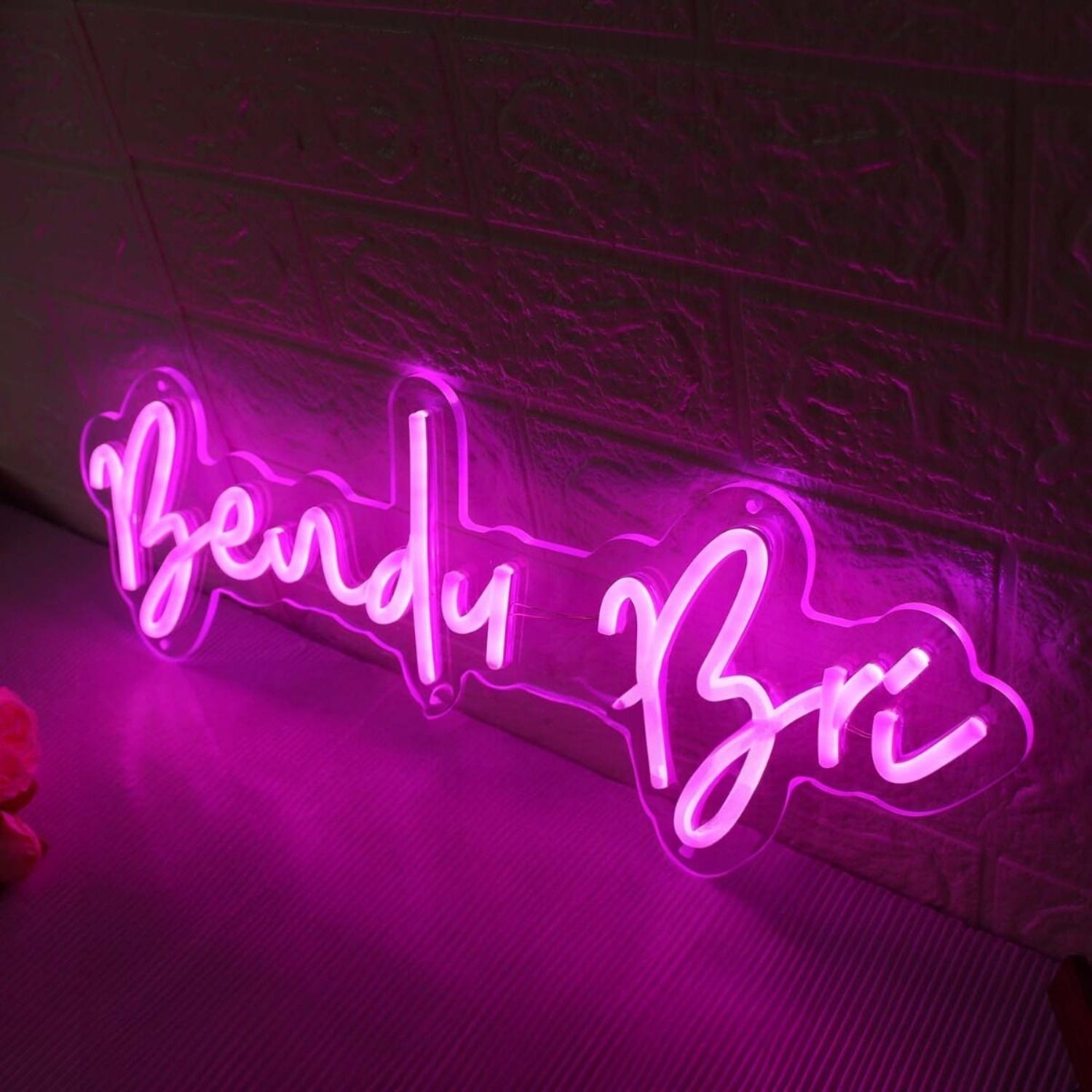 Bendy Bri Pink Led Neon Sign - Shineneon
