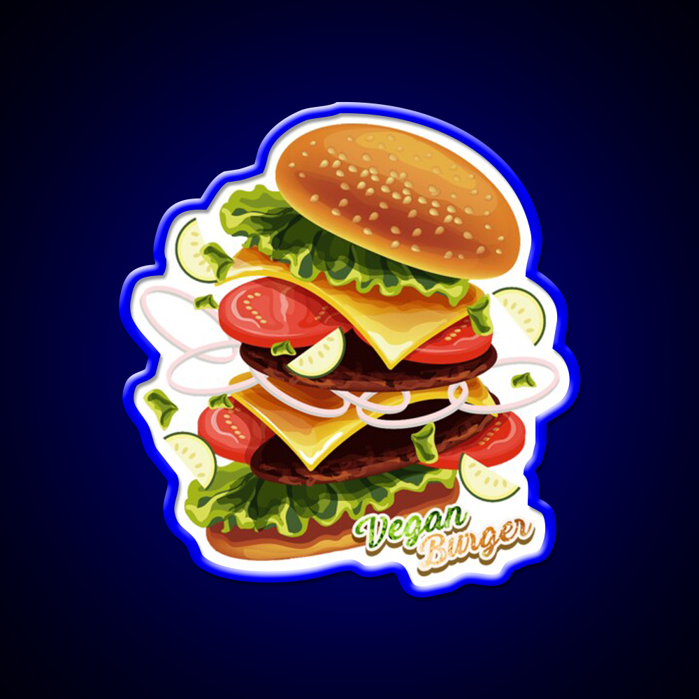 Berger Vegan Berger Food Fast Led Neon Sign For Burger Place Rgb Color