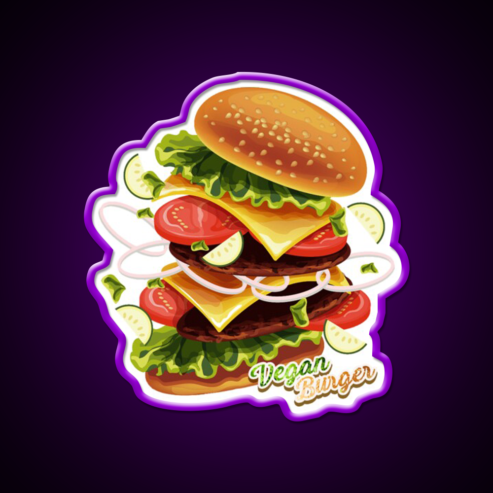 Berger Vegan Berger Food Fast Led Neon Sign For Burger Place Rgb Color