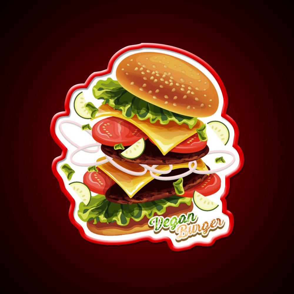 Berger Vegan Berger Food Fast Led Neon Sign For Burger Place Rgb Color