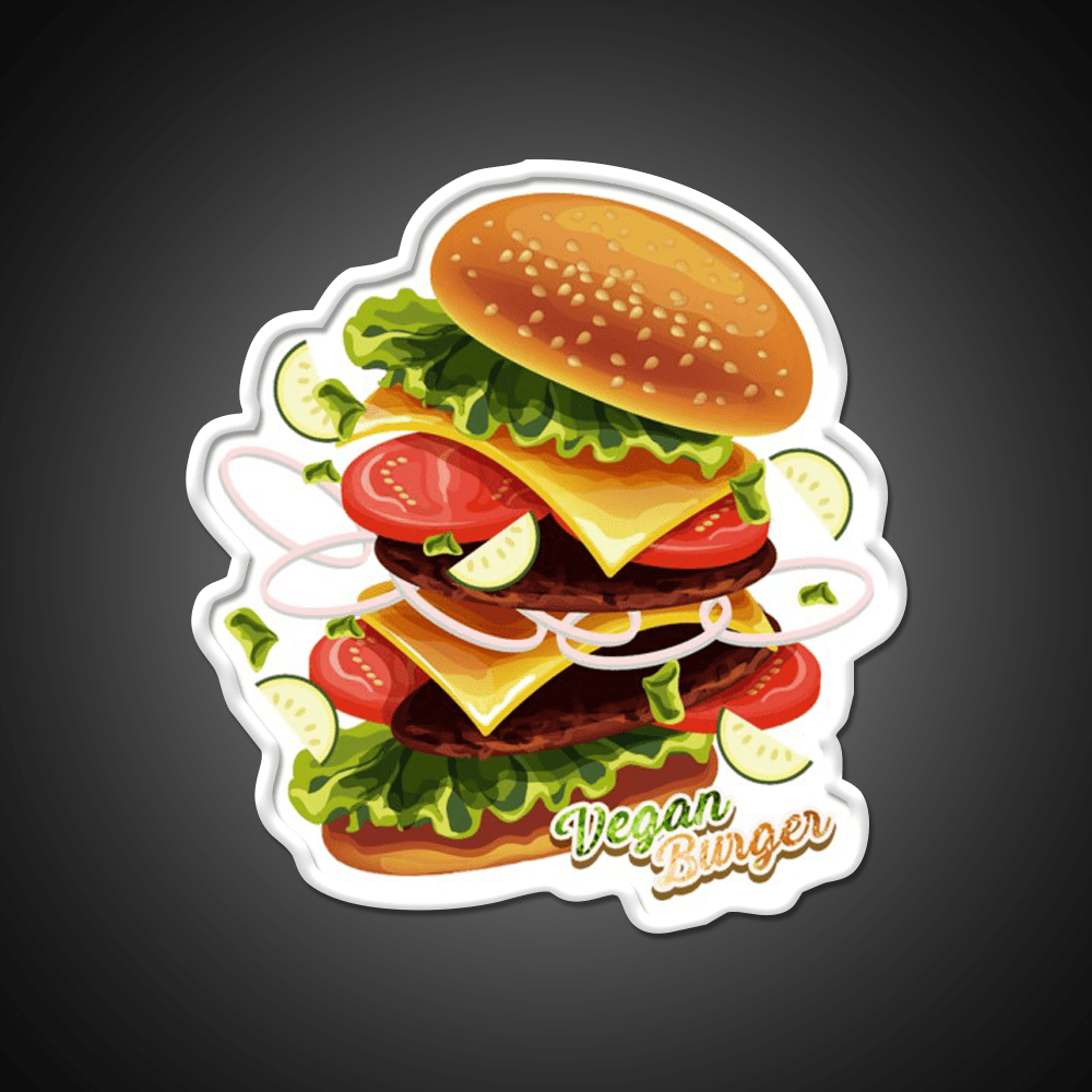 Berger Vegan Berger Food Fast Led Neon Sign For Burger Place Rgb Color - Shineneon