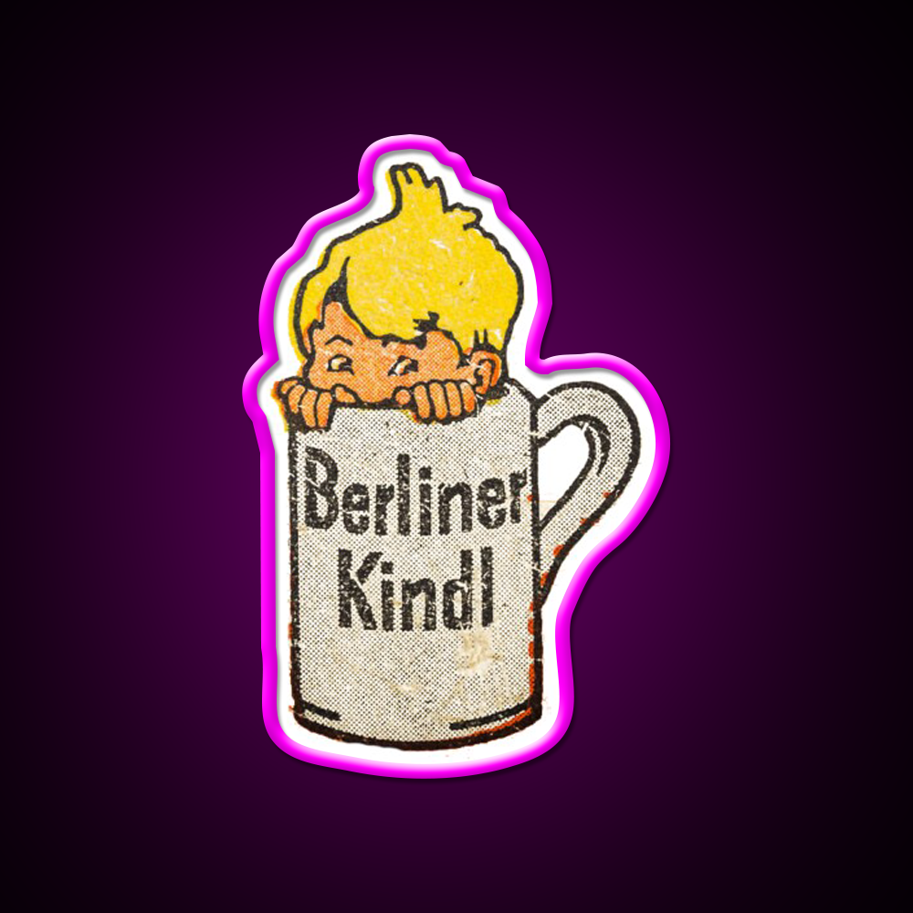 Berliner Kindl Beer Bar Decor Led Neon Sign Rgb Color - Neon sign mounted on wall in room