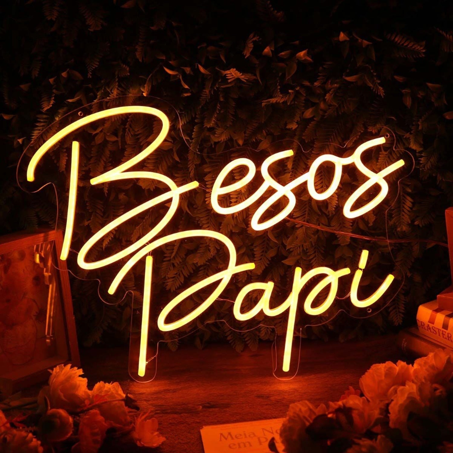 Besos Papi Orange Led Neon Sign - Shineneon