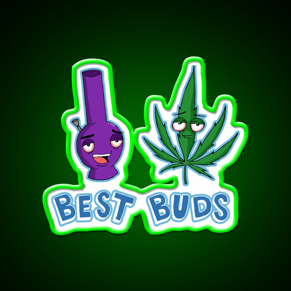 Best Buds Hemp Inspired Green Leaf Led Neon Sign Rgb Color - LED neon sign view 8
