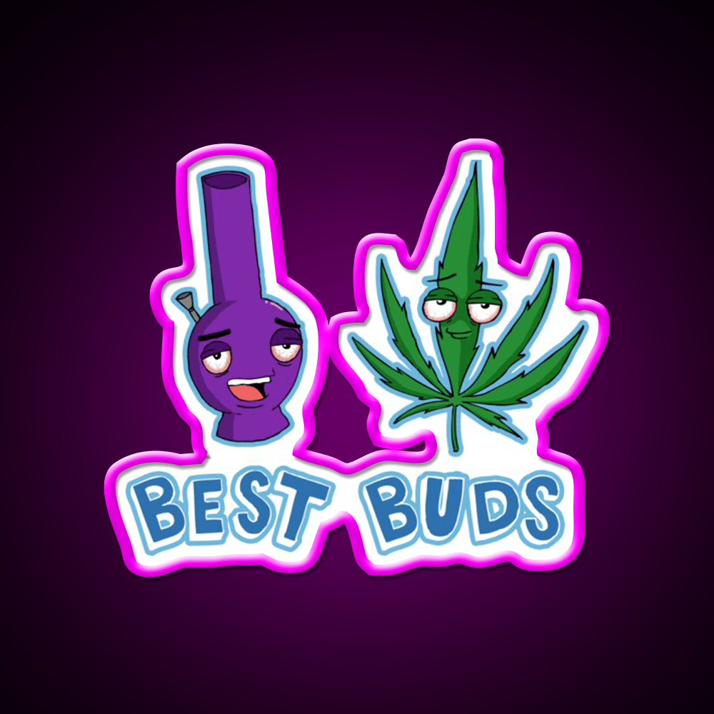 Best Buds Hemp Inspired Green Leaf Led Neon Sign Rgb Color - Shineneon