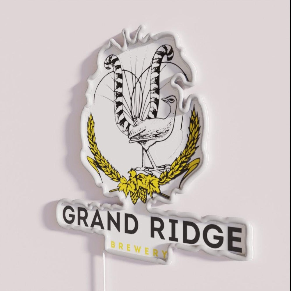 Best Drink Grand Ridge Official Rgb Led Neon Sign - Neon sign mounted on wall in room