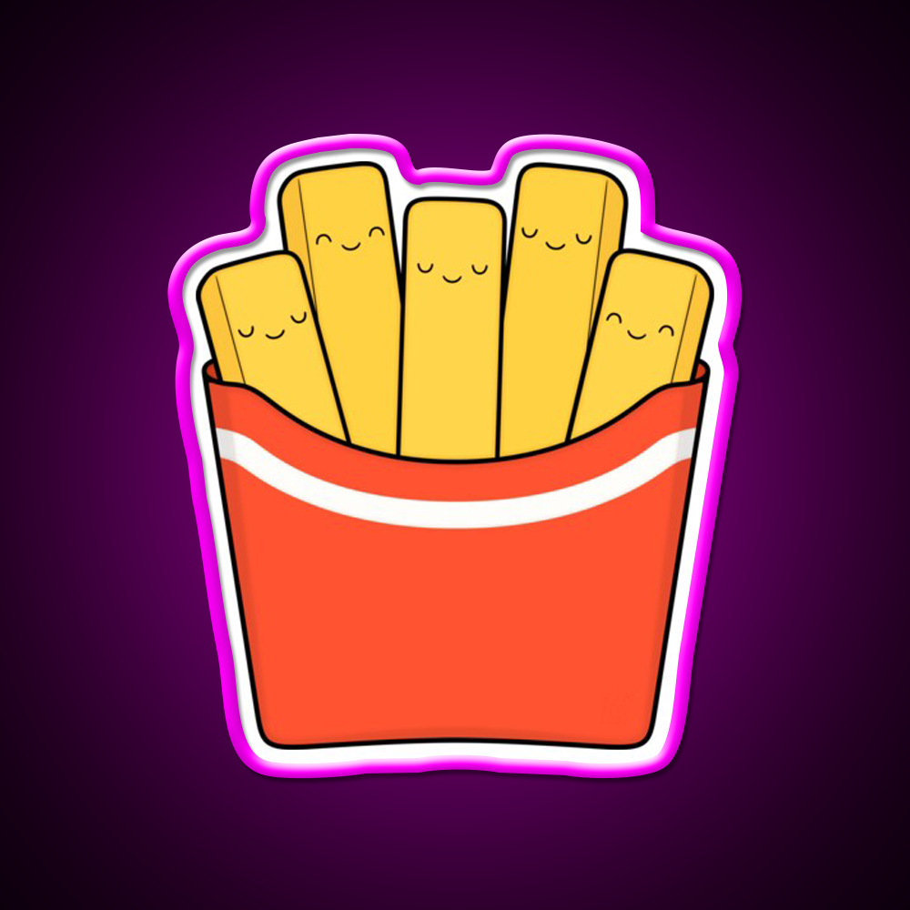 Best Fries Fast Food Led Neon Sign For Burger Place Rgb Color