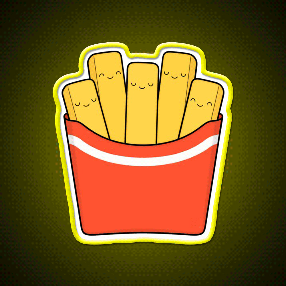 Best Fries Snack Food Led Neon Sign Rgb Color - Custom LED neon sign front view