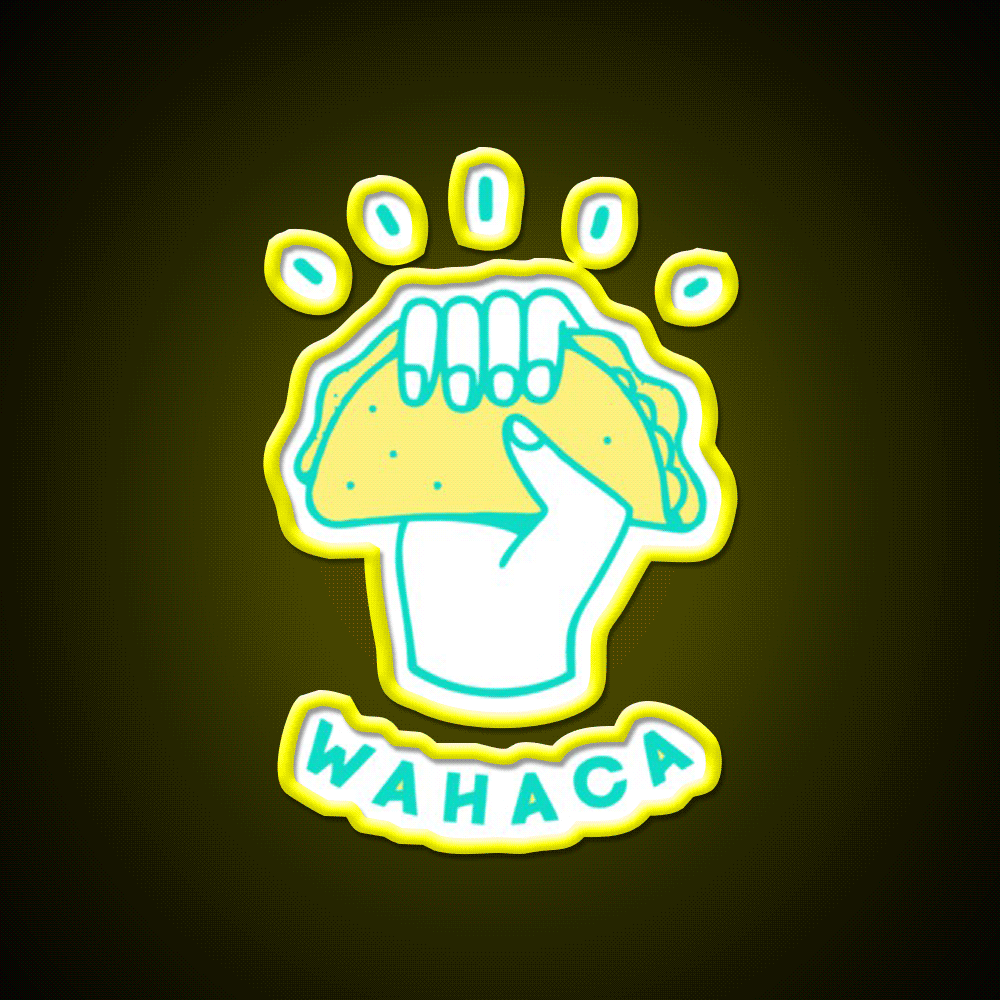 Best Selling Wahaca Essential Taco Led Neon Sign Mexican Food Sign Rgb Color - Custom LED neon sign front view