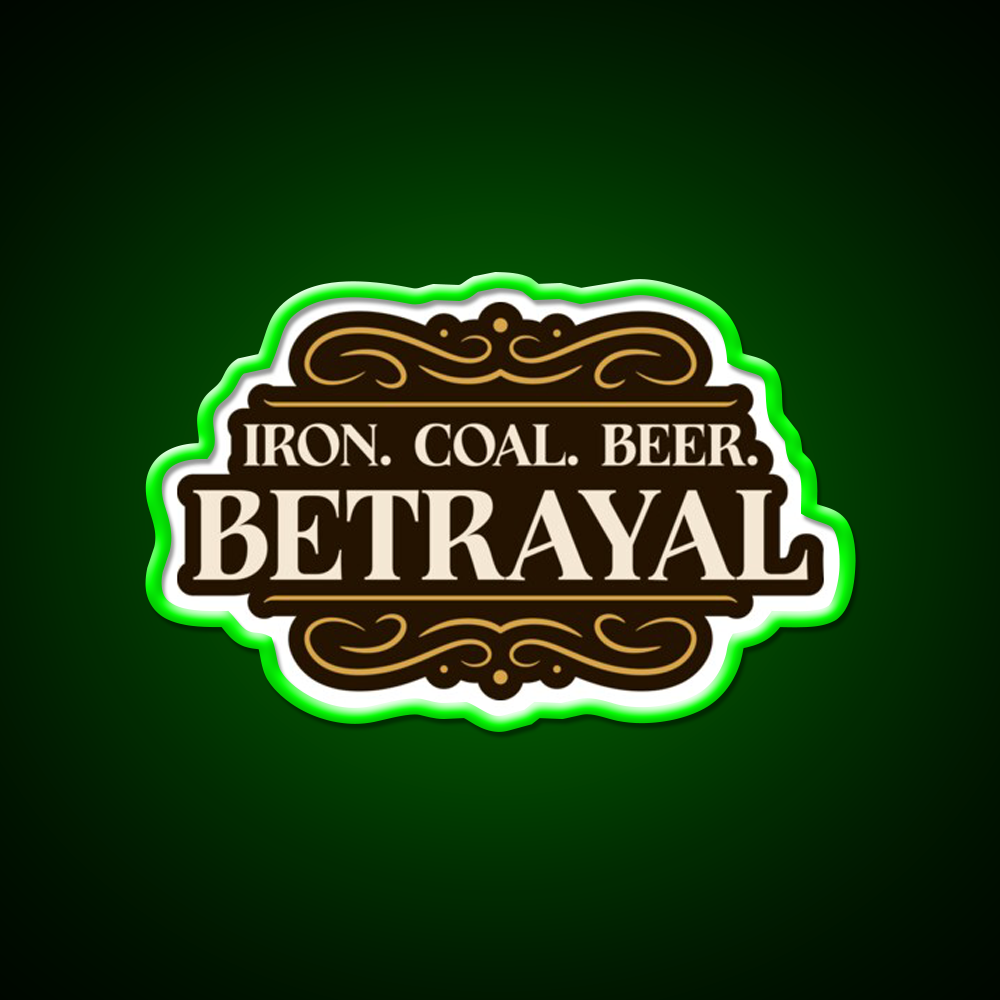 Betrayal Iron Coal Beer Brass Boardgame Beer Bar Decor Led Neon Sign Rgb Color - LED neon sign view 8