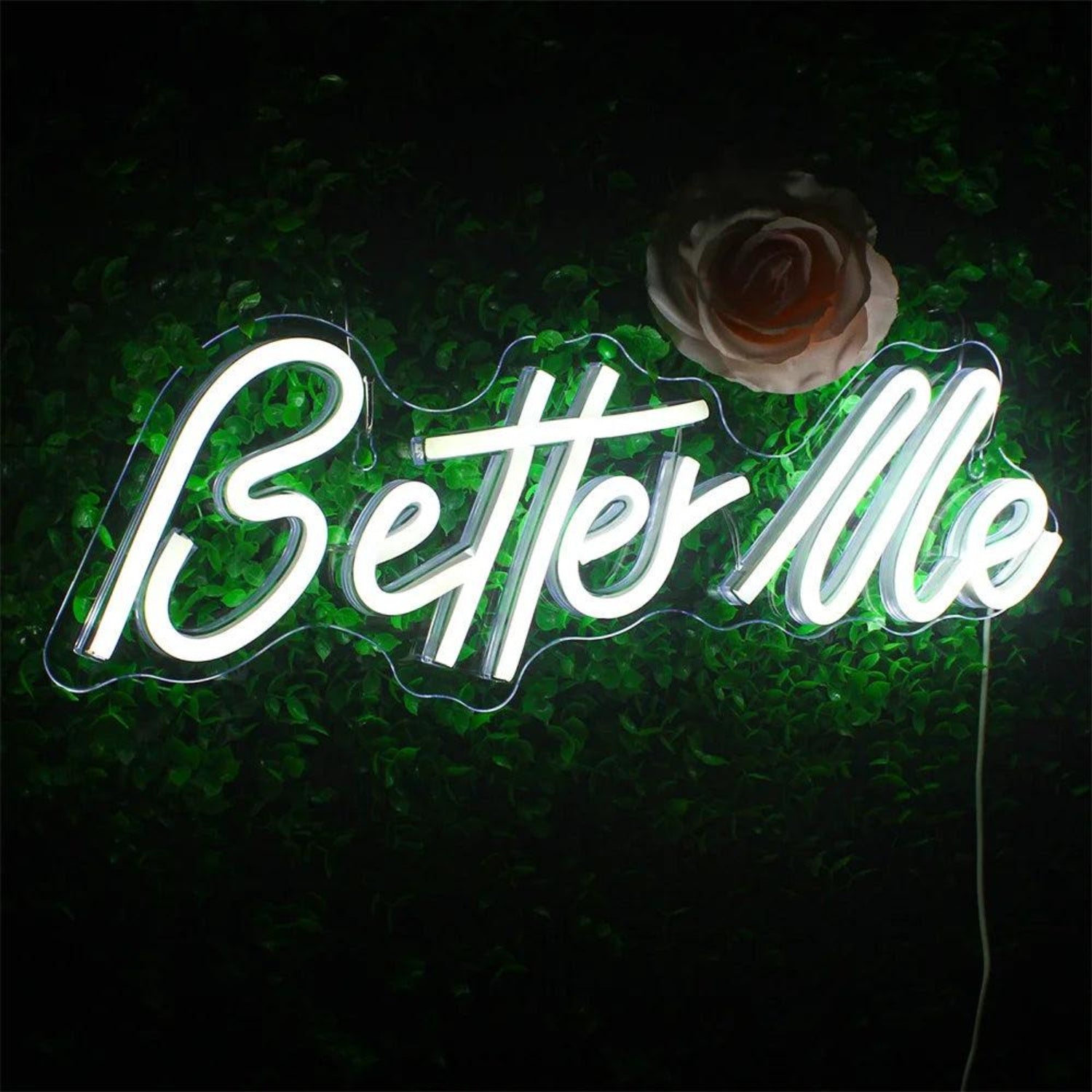 Better Me White Led Neon Sign Inspiring Indoor Wall Decor | Shineneon
