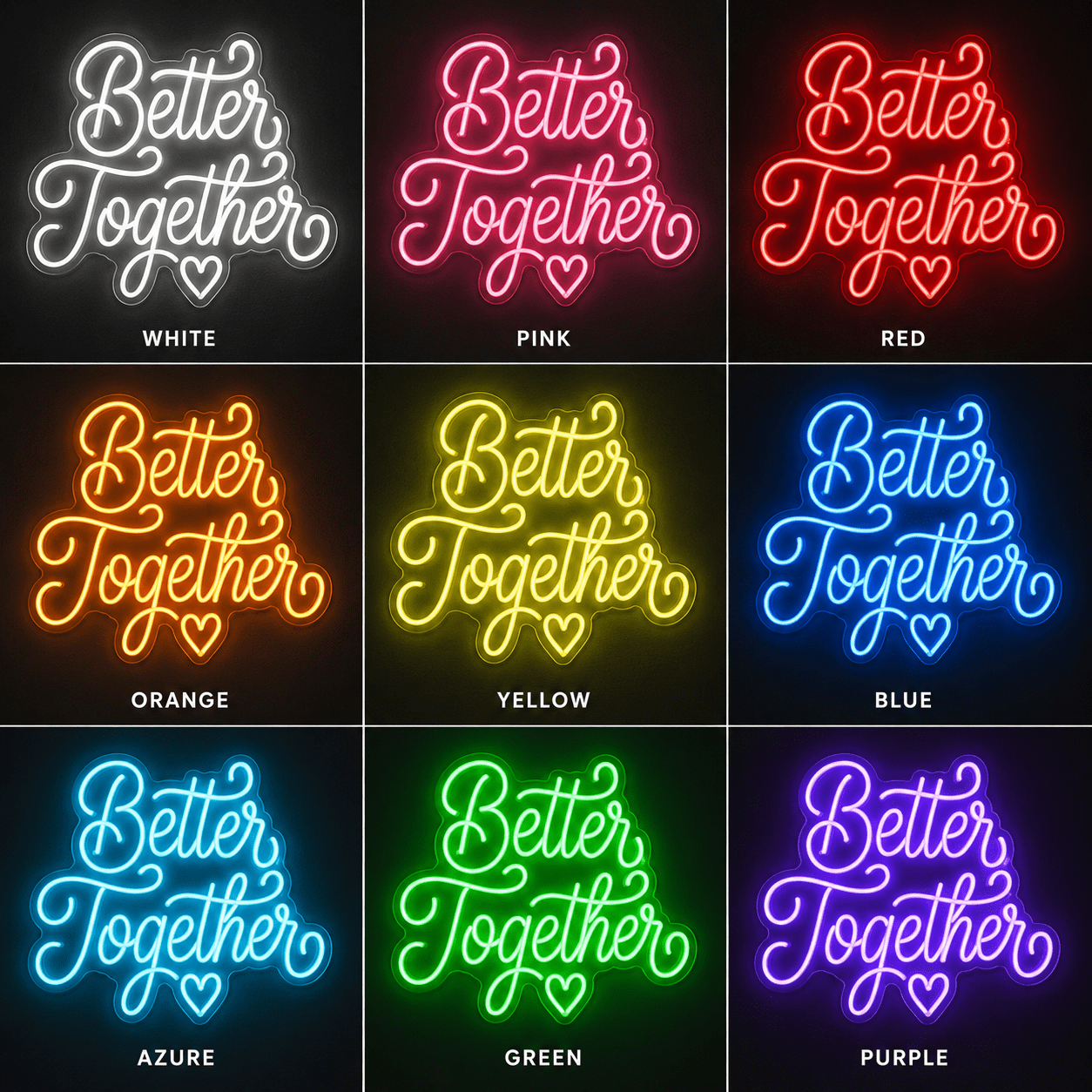 Better Together Cursive LED Neon Sign Wall Neon Sign - Shineneon