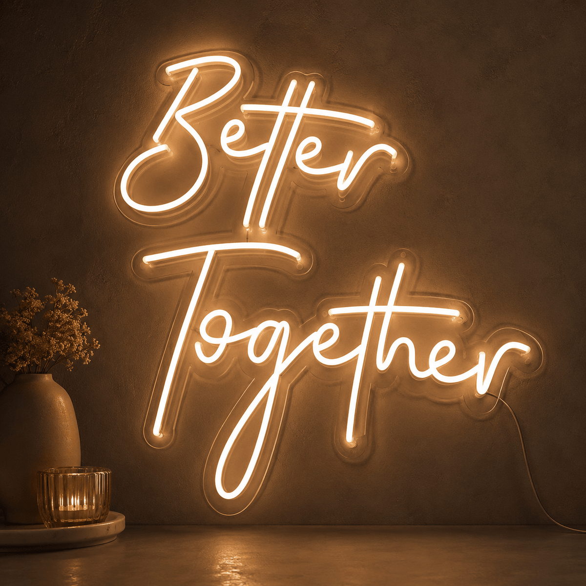 Better Together Cursive Wall Light LED Neon Sign Wall Neon Sign - Shineneon