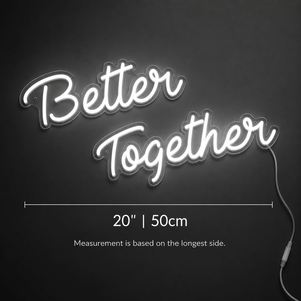 Better Together Handwritten Decor Sign LED Neon Sign - 04 Size Image