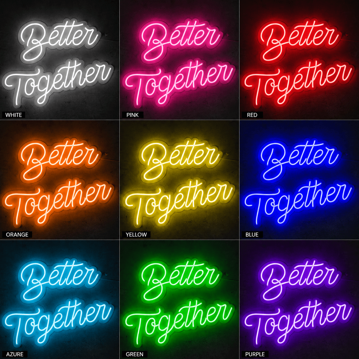 Better Together Handwritten Wall Decor LED Neon Sign - Shineneon