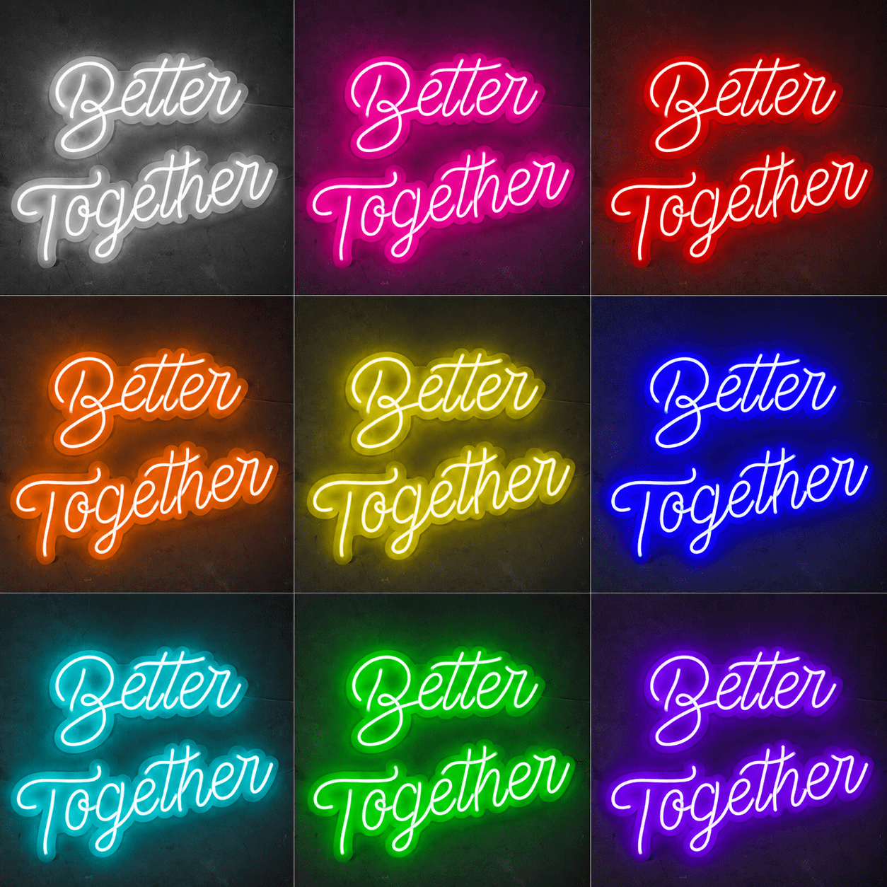Better Together Handwritten Wall Decor LED Neon Sign Wall Neon Sign - Shineneon