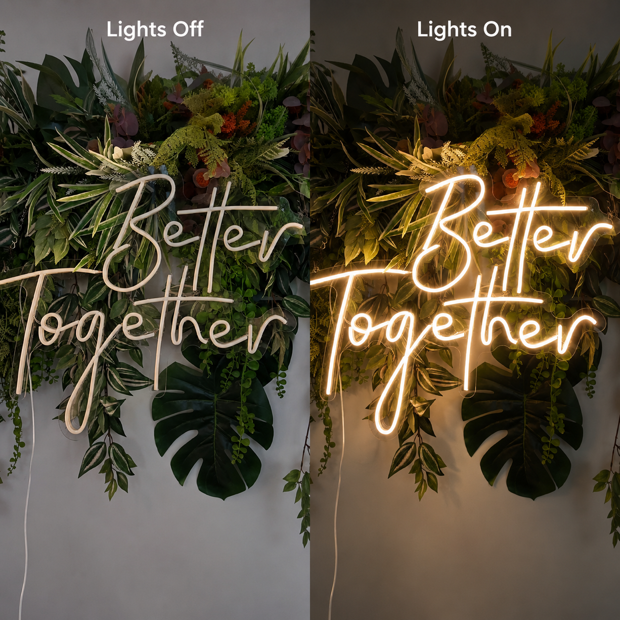 Better Together Home Wall Decor LED Neon Sign - 06 Day Night Comparison