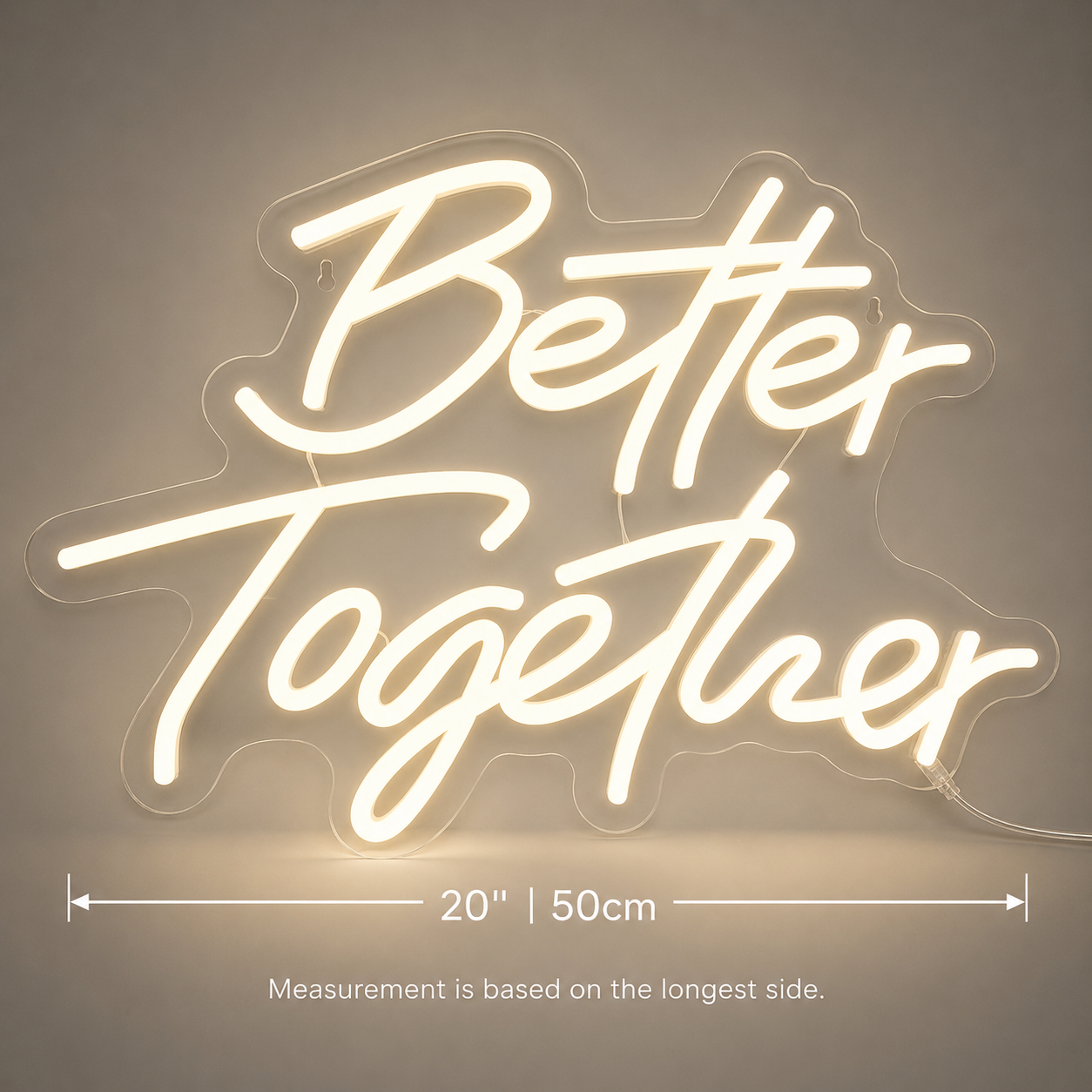 Better Together Home Wall Light LED Neon Sign - 04 Size Image