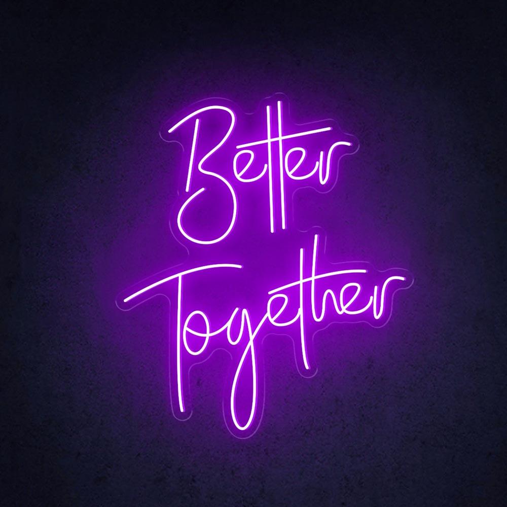 Better Together Led Neon Sign For Wedding Home Greenery Decor | Shineneon