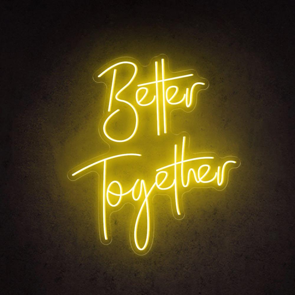 Better Together Led Neon Sign For Wedding Home Greenery Decor | Shineneon