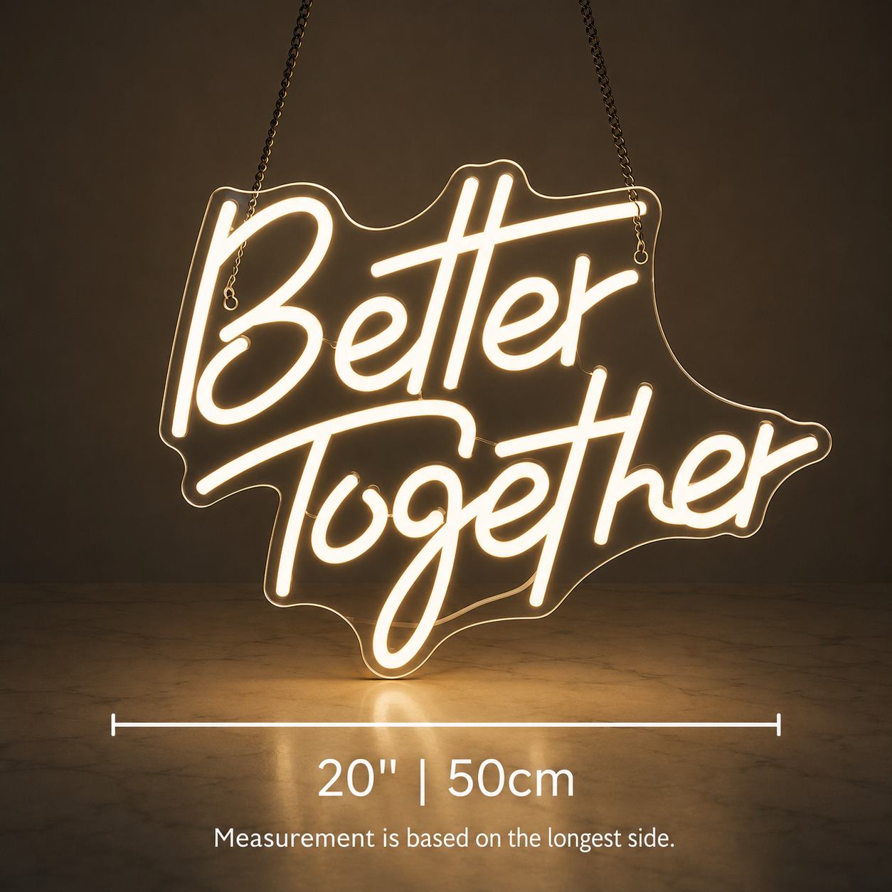 Better Together LED Neon Sign Living Room Decor Wall Neon Sign - 04 Size Image