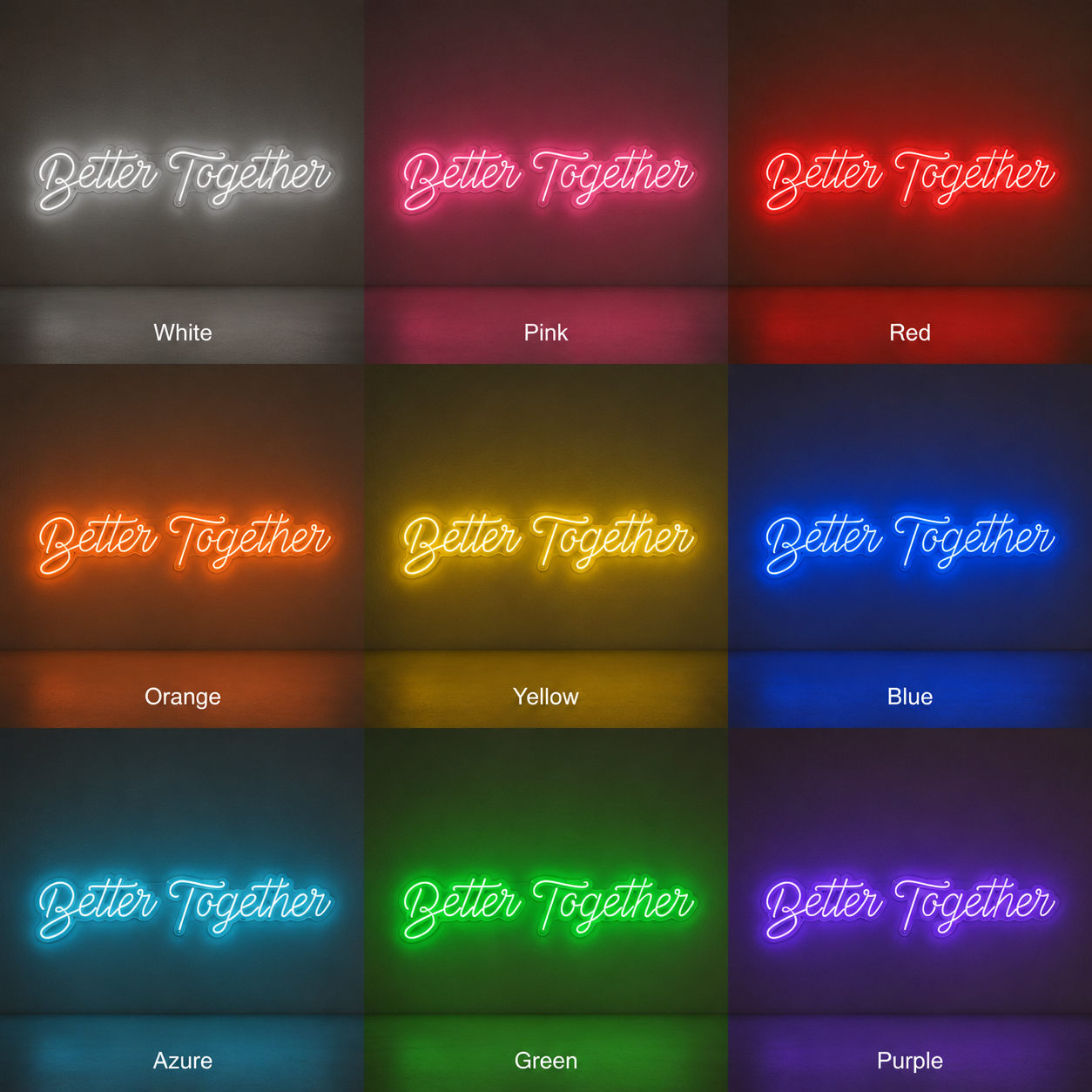 Better Together LED Neon Sign Wall Neon Sign - 05 Color Grid