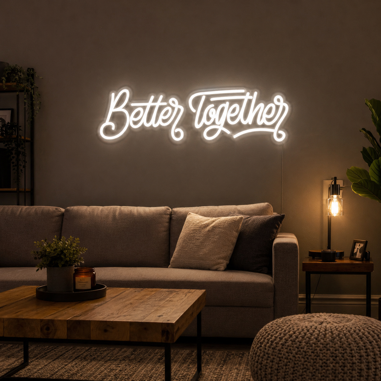 Better Together Modern Wall Decor LED Neon Sign - 03 Real Lifestyle Scene